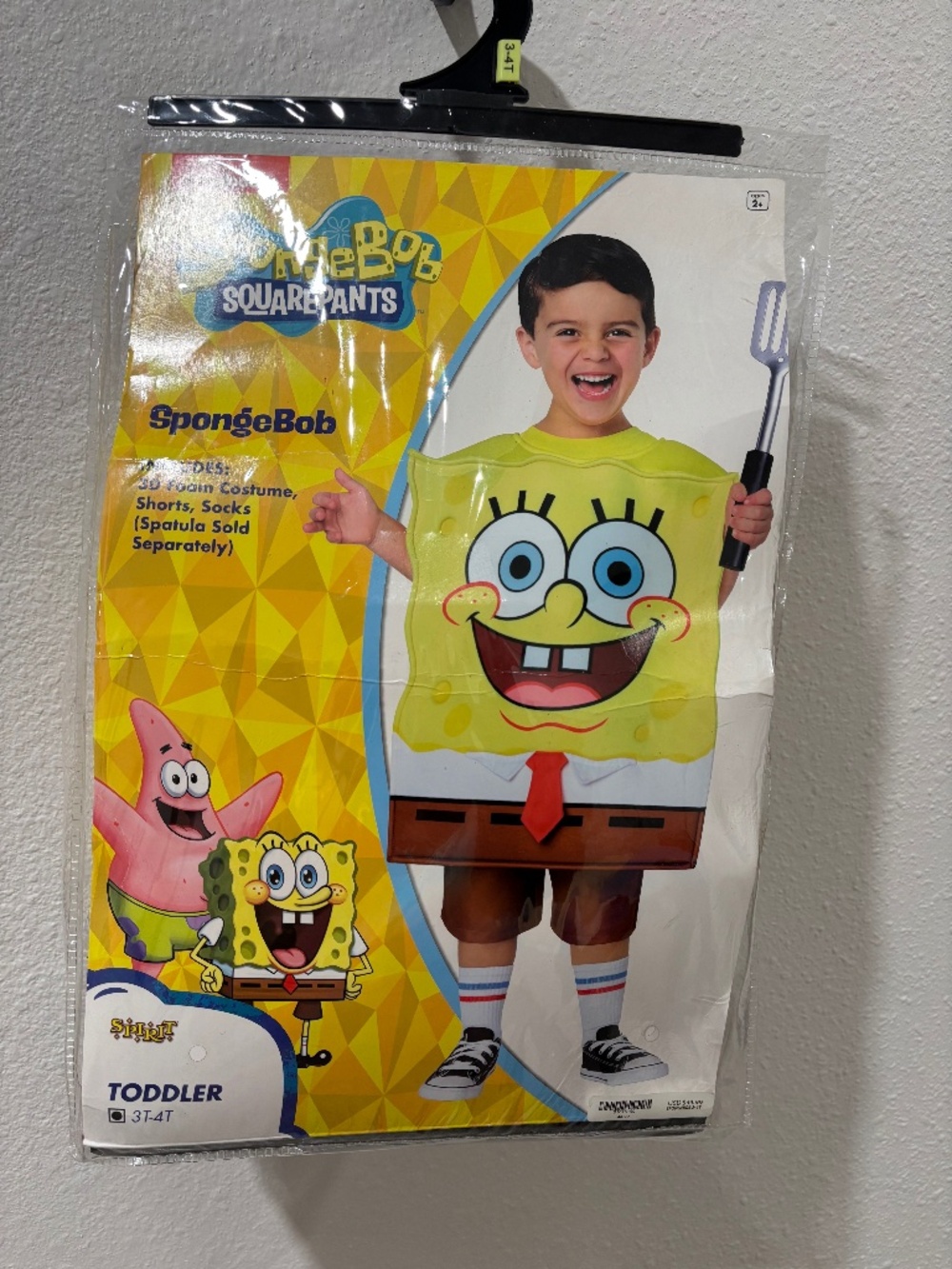 Spongebob Squarepants Halloween Costume Size 3T-4T Nickelodeon *Missing Socks*